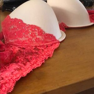 Red lace Victoria’s Secret bra